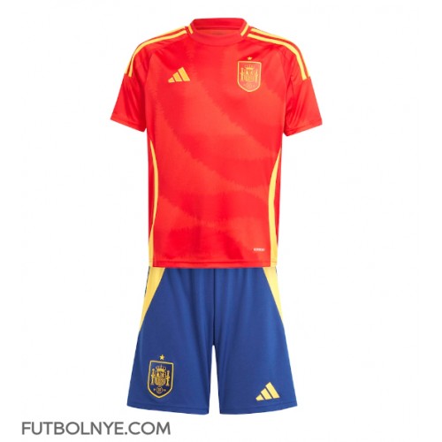 Camiseta España Primera Equipación para niños Eurocopa 2024 manga corta (+ pantalones cortos)